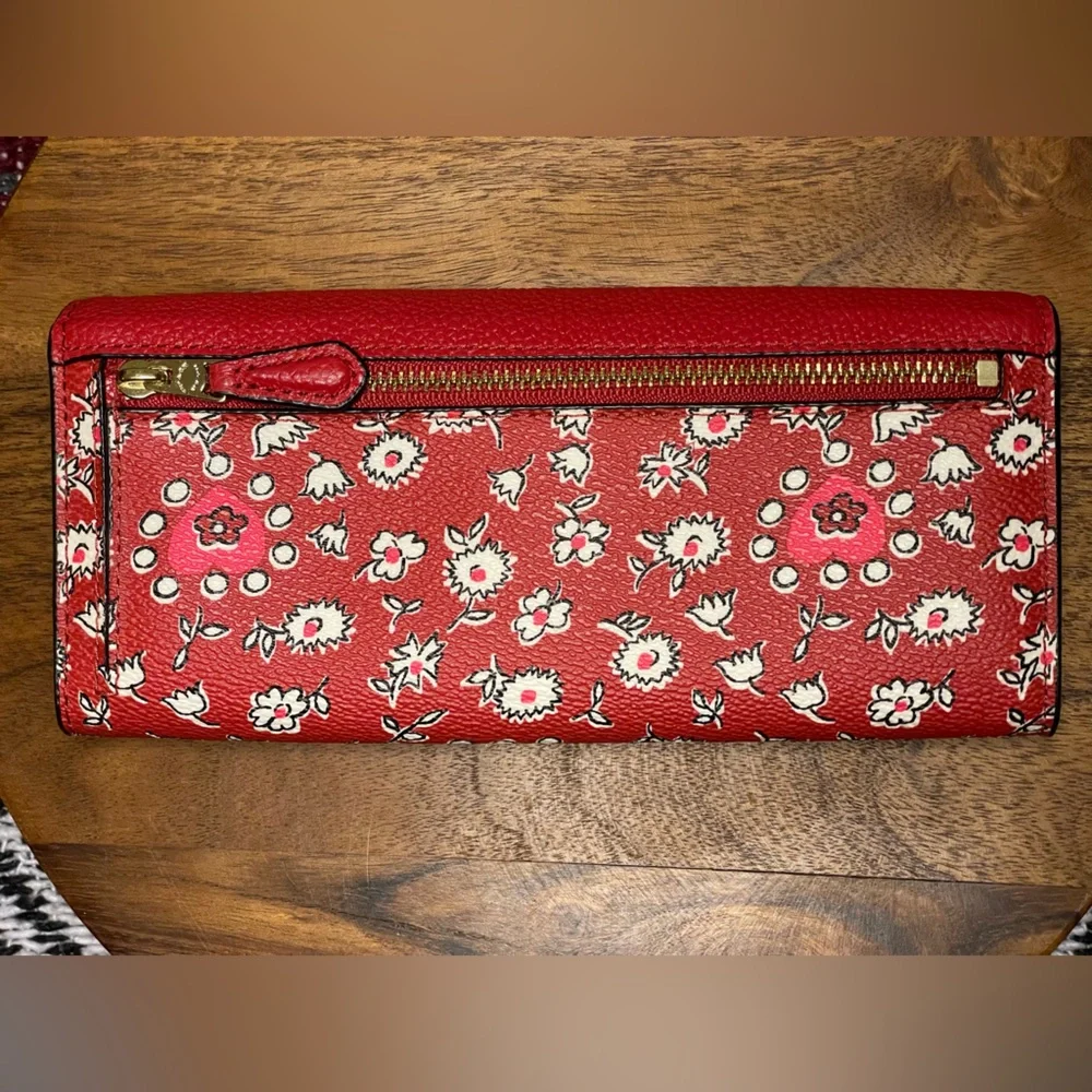 COACH Wild Hearts Print Coated Canvas Wallet w/Box - Picture 4 of 12